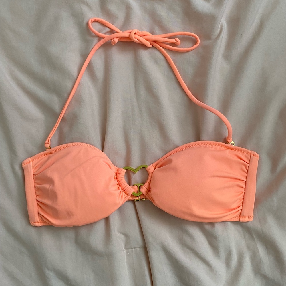 SOLD - Peach Halter Bikini Top